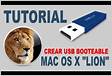 Crear USB booteable mac OS X LION